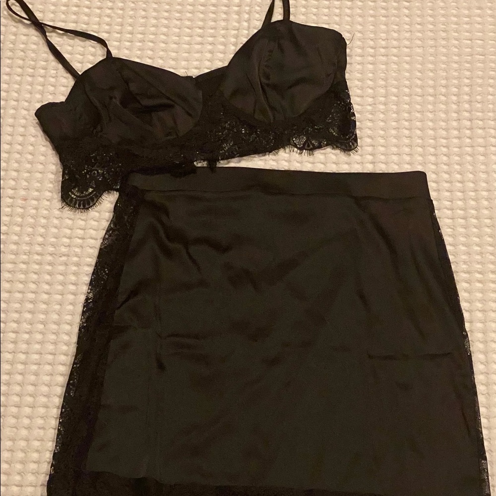 Sexy brand new 2piece outfit for woman. The bra piece is a crop top Mini skirt